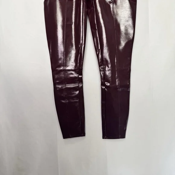SPANX Faux Patent Leather Liquid Gloss Leggings Pants Ruby Size Medium NEW - Picture 10 of 14